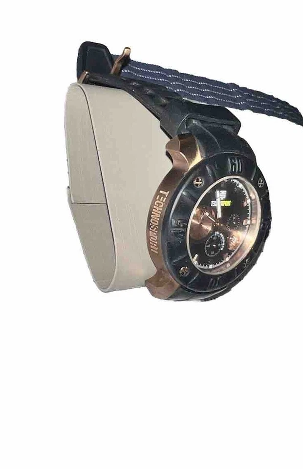 Часы хронограф унисекс беговые TechnoSport золото нержавеющая сталь большой циферблат - Изображение 2 из 4