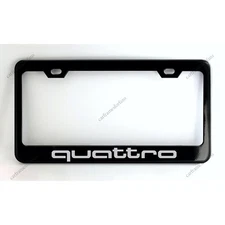quattro Black License Plate Frame - Custom Made of Powder Coated Metal