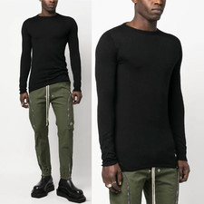 NWT 865 RICK OWENS L Black Wool Crew Neck Pullover Sweater SISYPHUS FW18
