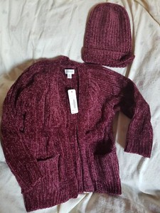 Gymboree Creative Types Toddler Girl 3t 2pc Set NWT Red Chenille Beanie Sweater