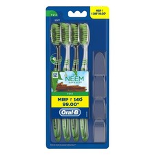 Oral B 1.2.3. Soft Tooth Brush Soft Bristles With Neem Extract For Adults