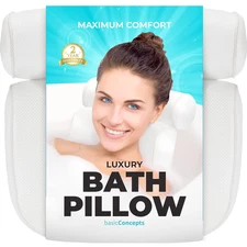 Bathtub Pillow for Neck and Back Support with Drying Hook, Bathtub Pillow Machin