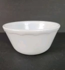 Hazel Atlas NEW Milk Glass Mixing Bowl, Scalloped Edge Band 3.5x7" Immaculate