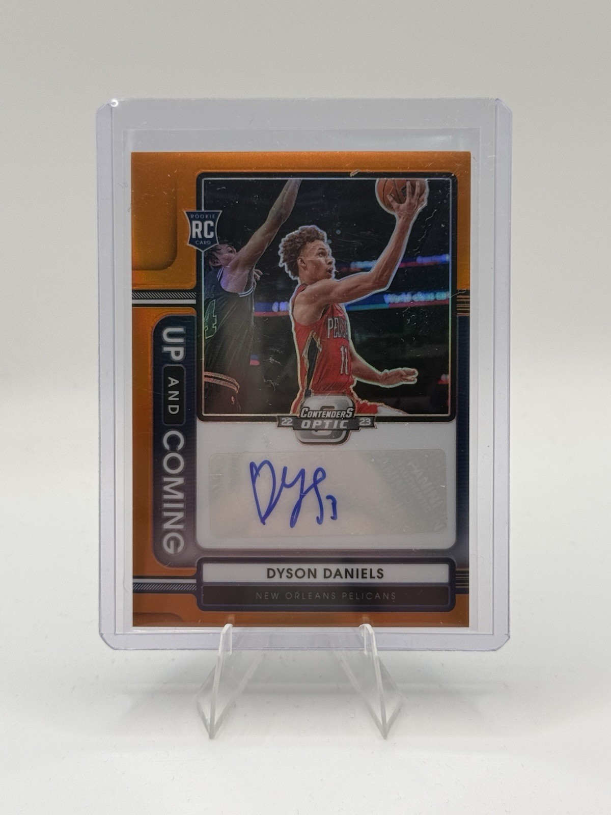 2022-23 Contenders Optic Up and Coming Orange Prizm /25 Dyson Daniels Auto 1e38
