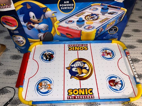 Sonic The Hedgehog Air Hockey Table Top Edition Air Powered Light Up TABLE WRKS