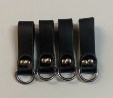 SCAFFOLDERS TOOL BELT LOOPS WITH D RING BLACK LEATHER FITS 2" SCAFFOLDERS BELT