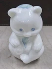 VTG Fenton White Milk Glass Bear Painted Morning Mist !!!