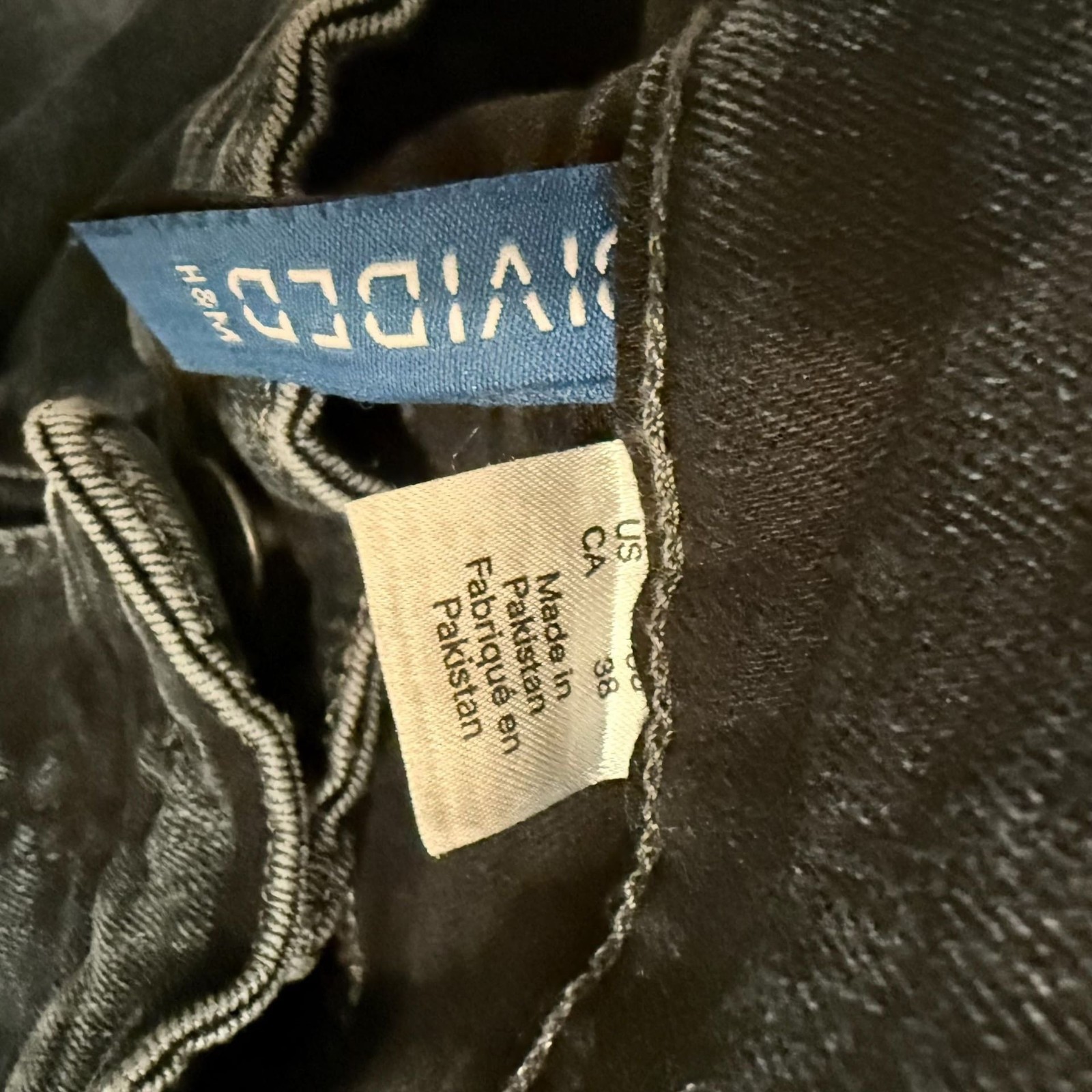 H&M Divided Men's Blue Acid Wash Skinny Moto Biker Jeans 38X32 thumbnail 3