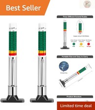 Tire Tread Depth Gauge Set - Durable Portable Color-coded Design Pack Of 2