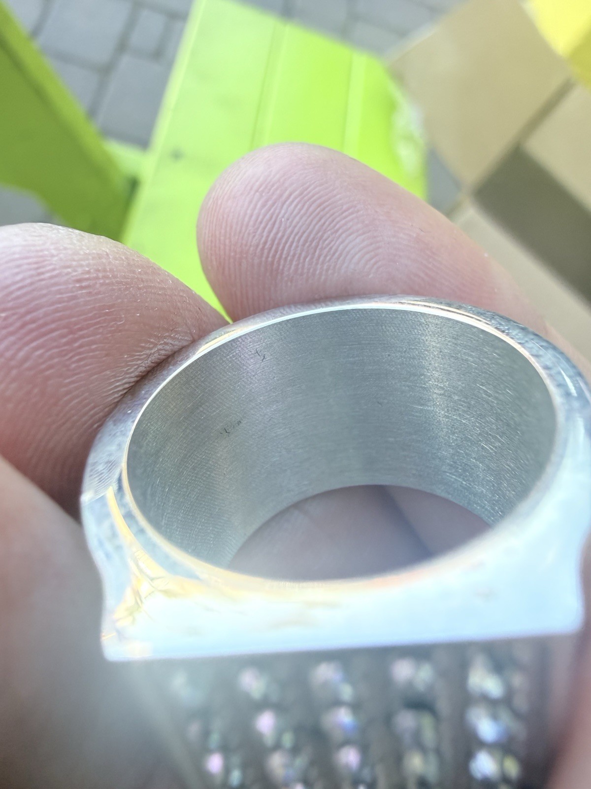 Chunky Square Rhinestone Statement Ring Silver To… - image 5