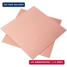 2 Pieces 99.9 Pure Copper Sheet, 4" x 4",18 Gauge 1mm Thickness, Film Attached