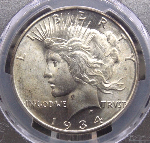 1934 "D" Peace SILVER Dollar $1 PCGS MS63 #335 Unc BU Uncirculated ECC&C, Inc.