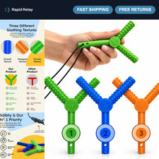 Sensory Chew Necklaces for Kids - Flexible Chewing Jewelry, Hardness Levels 1-3