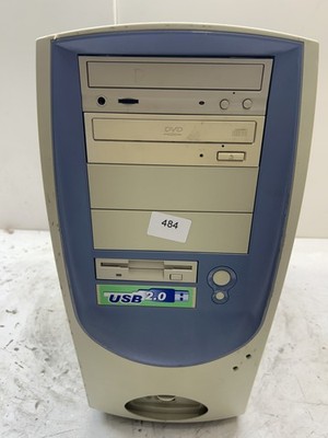 AOpen QF50 QF50A Vintage Beige and Blue ATX Desktop Computer Sleeper Case