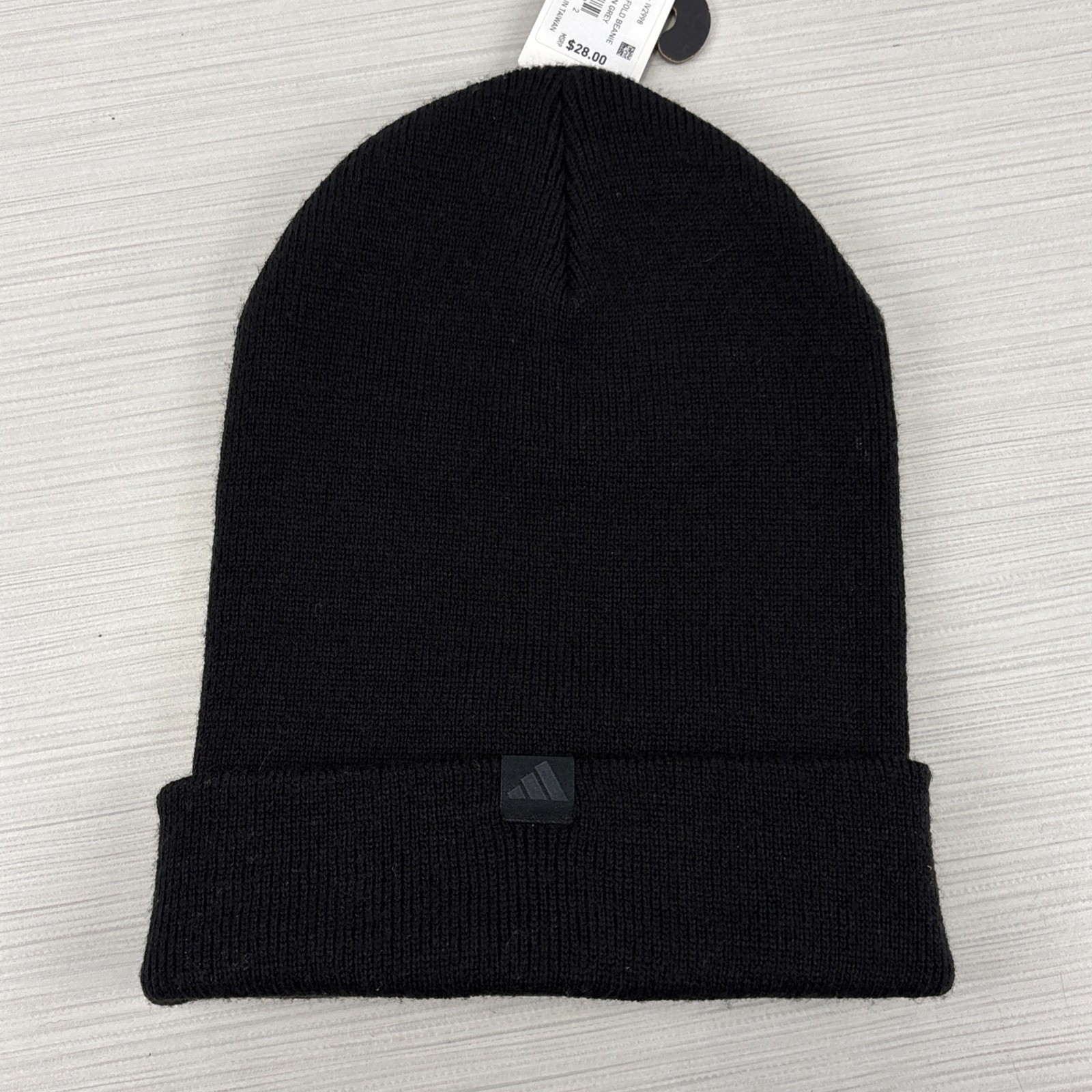 Adidas Men's Postseason Fold Beanie Black & Black - Rubberized Logo IV2998 NWT thumbnail 4
