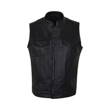SOA Style Concealed Carry Motorcycle Club Vest Zipper & Snap Closure