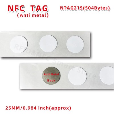 RFID NFC Etikett Anti-Metall Tag 13,56 MHz 25mm 504Byte Aufkleber