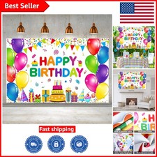 Durable Waterproof Happy Birthday Backdrop - Colorful 71-Inch Party Banner
