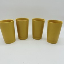4 Tupperware Tumbler Cups Harvest 1320-9 Yellow Vintage Medium