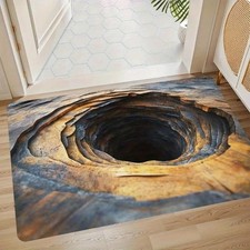 3D Optical Illusion Endless Abyss Non-Slip Door Mat Washable Durable Rug