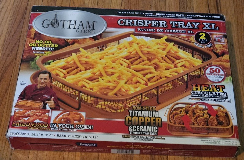 Gotham Steel Nonstick Copper Crisper Tray Air Fry In Your Oven Size XXL