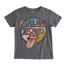 The Rolling Stones Vintage Distressed T-Shirt  Charcoal Gray  Womens Small