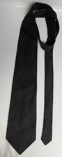 Claiborne Men s Necktie Black With White Geometric Pattern Made In U.S.A.