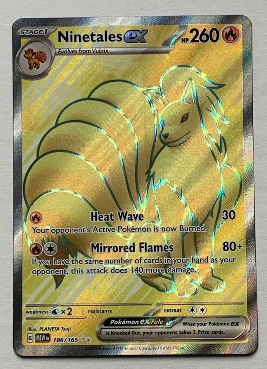 Pokemon Scarlet & Violet 151 Ninetales Ex 186/165 Full Art Ultra Rare English NM