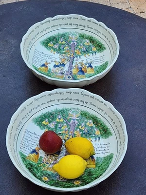paire De Coupe En KG Lunéville Bergerac Musee Des Tabacs Faience XX Siecle - Photo 1/4