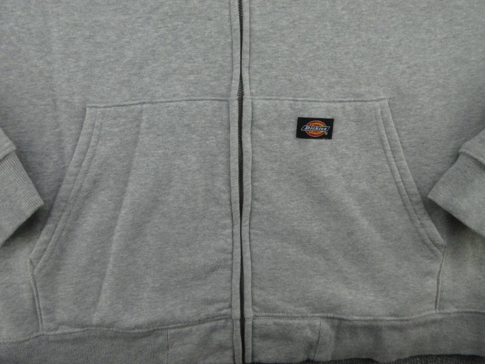 Dickies Hoodie Mens 4XLT Gray Full Zip Fleece Lined Sweatshirt Warm 4XL Tall - Image 2 of 4