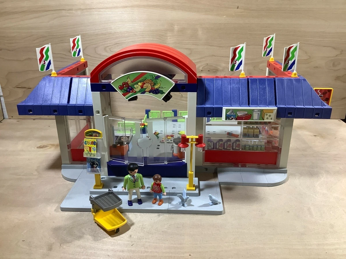 play mobil 3201 スーパー　レジ Playmobil(プレイモービル) スーパーマーケット レジ係と買物客 3201