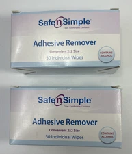 100 Safe n Simple SNS00650 Adhesive Remover Wipes Expires 10/2026