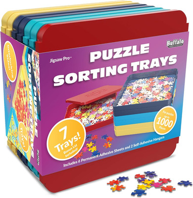 Buffalo Games Puzzle Sorting Trays for Adults, Puzzle Tray Storage, 7 Pc | up to
