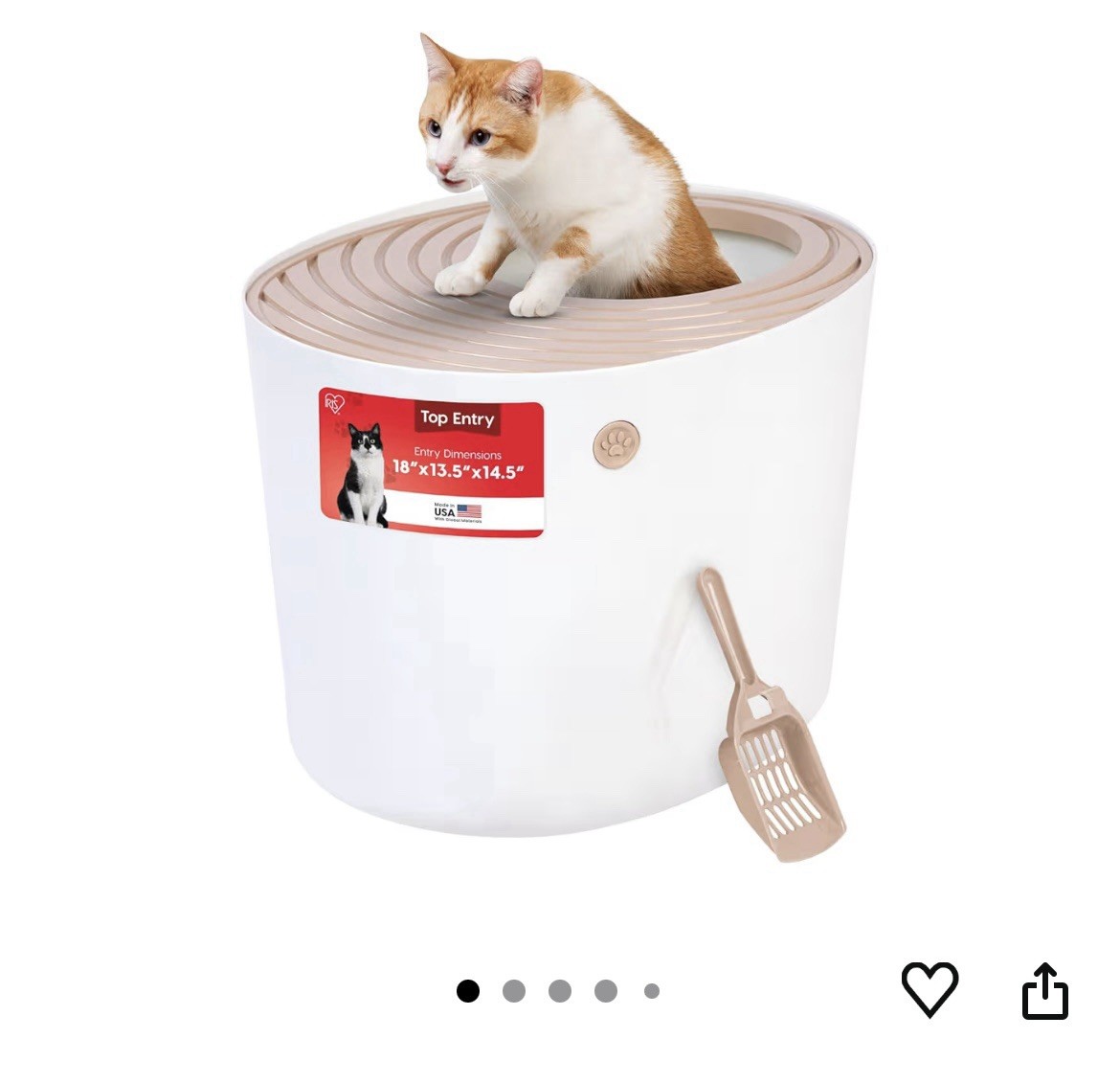 With Scoop, Beige, 18" X 13.5" X 14.5"