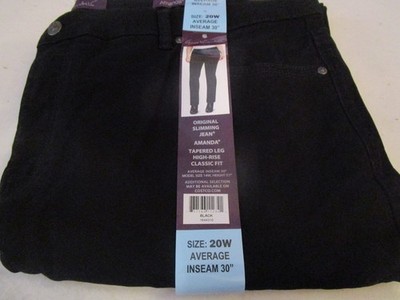 Gloria Vanderbilt Women's Amanda Classic High Rise Tapered Jean Black 20 Wide
