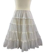 Vintage Tiered White Tulle Petticoat Skirt Fashion Magic By Genie One Size