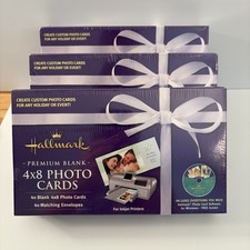 3 Hallmark 40 Premium Blank 4x8 Photo Cards For Inkjet Envelopes W/ Software NEW