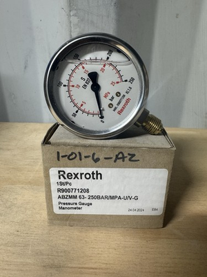#ad Rexroth R900771208 Pressure Gauge 250 bar 63 mm Face Diameter $60.00