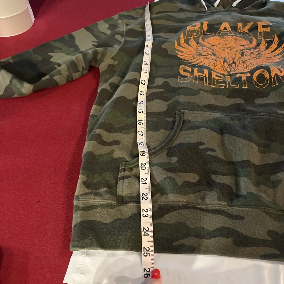 Blake Shelton SUDADERA CON CAPUCHA CONCIERTO Verde Camuflaje NARANJA LOGO amigos y héroes GRANDES hombres Foto 3 de 4