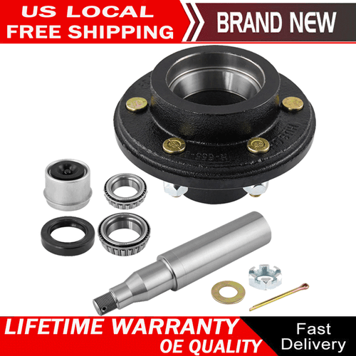 6 Lug 6 on 5.5" Trailer Idler Hub Kit for 5,200 lb with Axle #42 Spindle 25580 - Picture 1 of 9