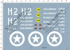 Detail 1/16 1/18 US Army WWII usa sherman tank h2 Model Kit Water Decal 64122