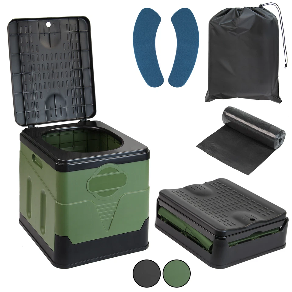 Montafox faltbare Campingtoilette max 150 kg mobile WC 12 Toilettenbeuteln