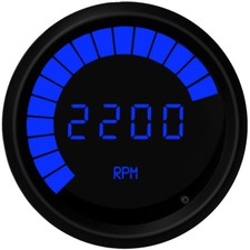 3 38 Universal Memory Digital Tachometer Bargraph Gauge Blue Led Black Bezel