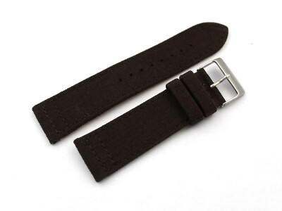 Cordura Strap Band Dark Brown 24/22mm Waterproof Hypoallergenic Casual Fabric