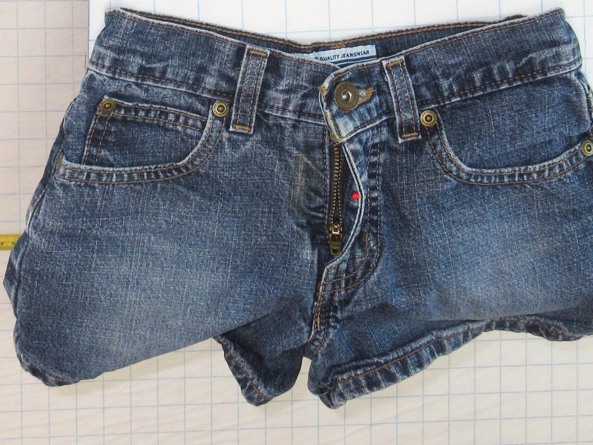 Short long en jean fille bas effiloché bleu clair - Jonen