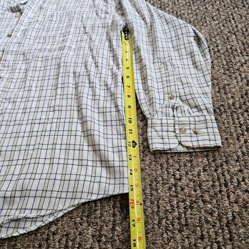 Trader Bay Tattersall Checked Long Sleeve Button Down Brown Navy Cream Medium - Picture 8 of 10