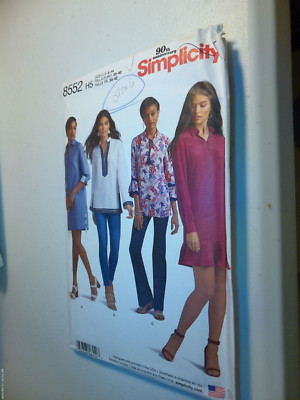 Mini Simplicity Simplicity 8552 Misses' Mini Dress Or Tunic Top Sewing Pattern Size 6 ...