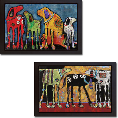 Floater-Framed Best Friends & Looking for Trouble 2-pc Canvas Giclee Set (Lrg.)