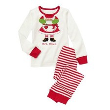 NWT GYMBOREE RED WHITE STRIPE CHRISTMAS MRS CLAUS LADY PAJAMAS GYMMIES GIRL SZ 4