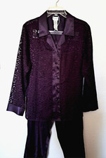 PAJAMAS SIZE SMALL 2-PIECE SET LINGERIE PURPLE DELICATES BRAND WOMEN'S VINTAGE